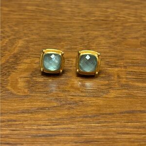 Julie Vos Gold and Aqua Earrings
